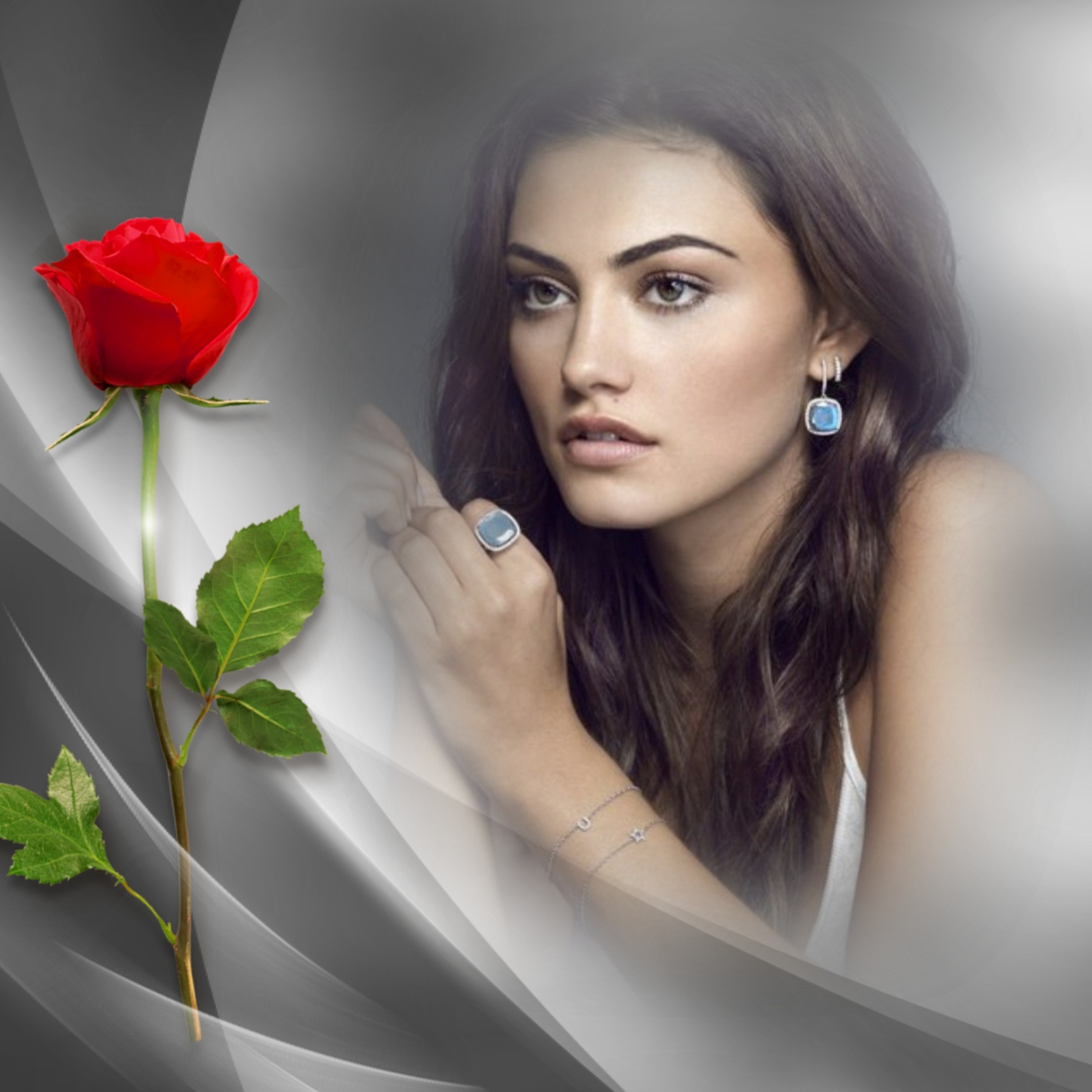 Elizabeth's ABSTRACT 🌌 2/3 Abstract Swirl Red Rose Elizabeth