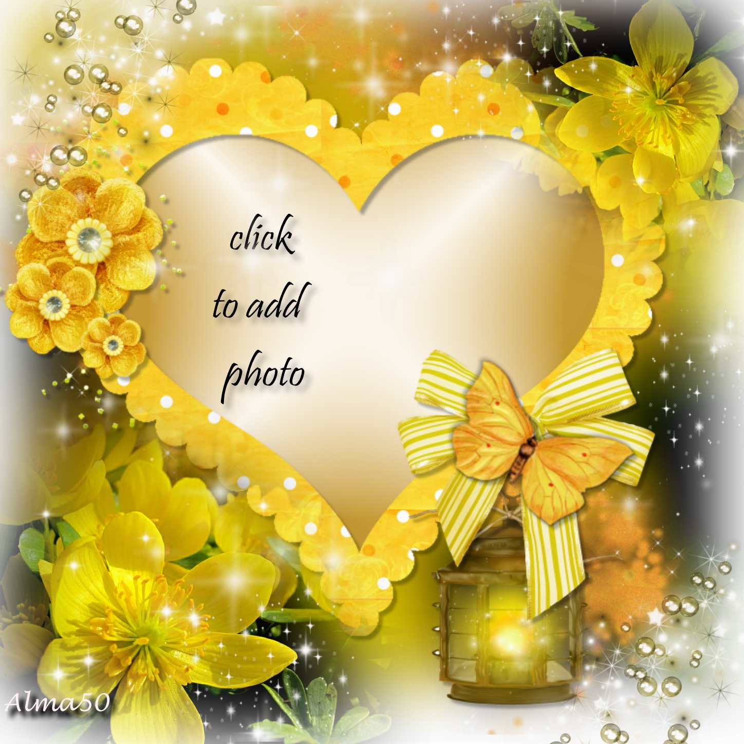 ZoStream - I Love You Frames - yellow heart Alma50 i Love You - alma50
