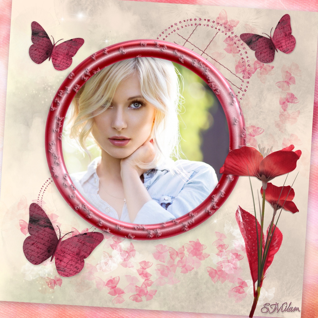 smilam's Kimi Frames - Frames 2022 - Framed in Pink Spring Butterflies ...