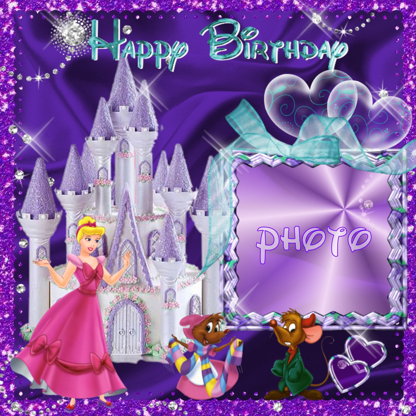Imikimi Zo - Birthday Frames - Disney Castle cake Cinderella
