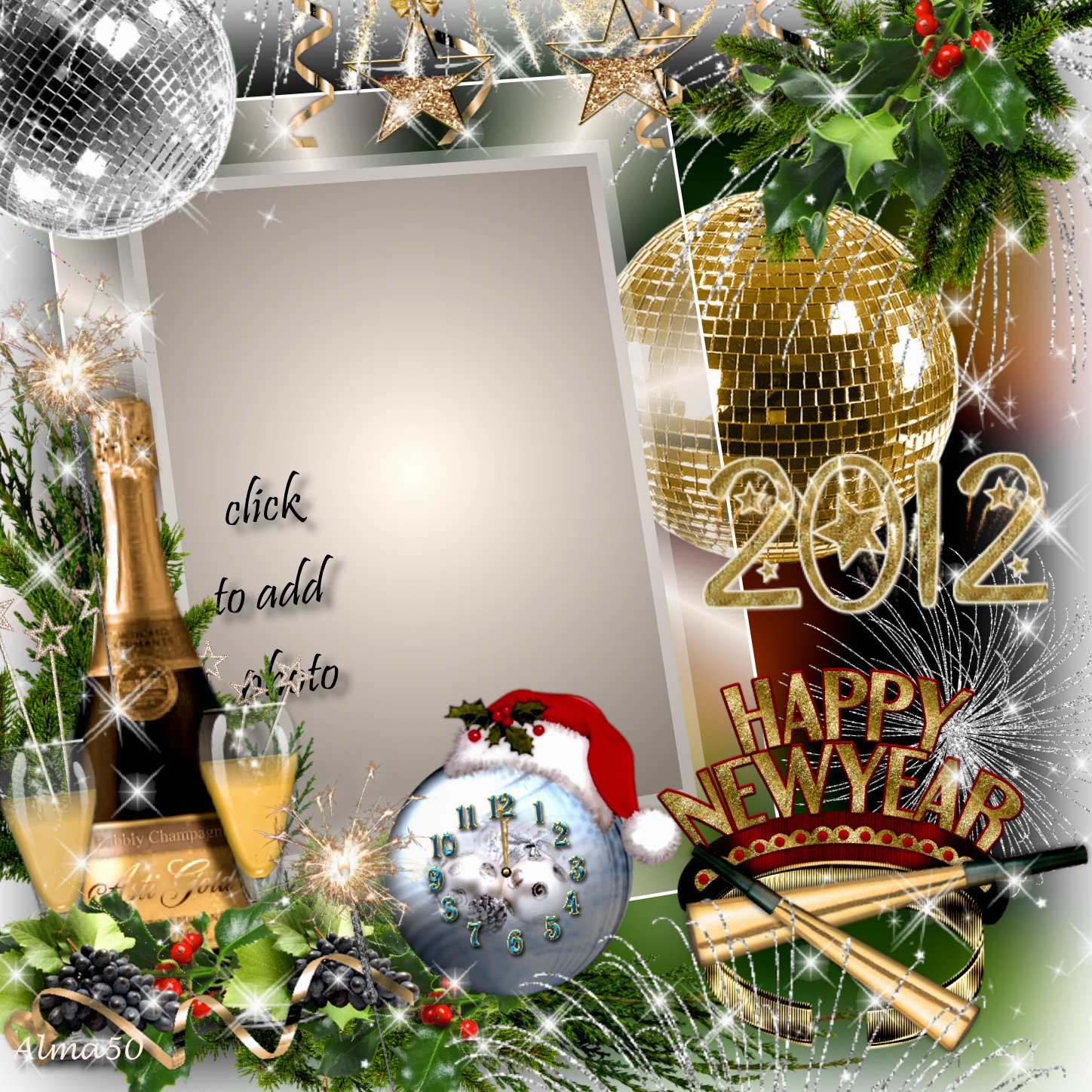 alma50's New Year's Eve Frames 2011 December Happy 2012 Alma50 new