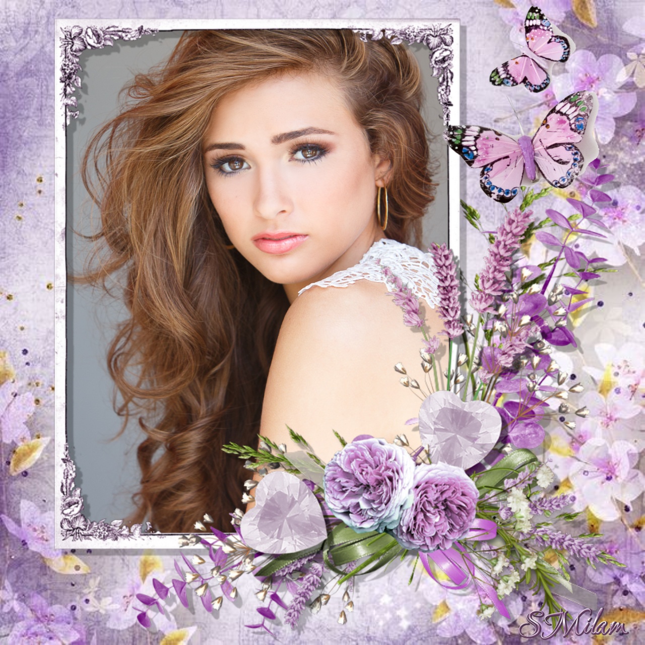 smilam's Spring and Easter Frames Easter 2020 Spring! Spring! Spring frame in purple and