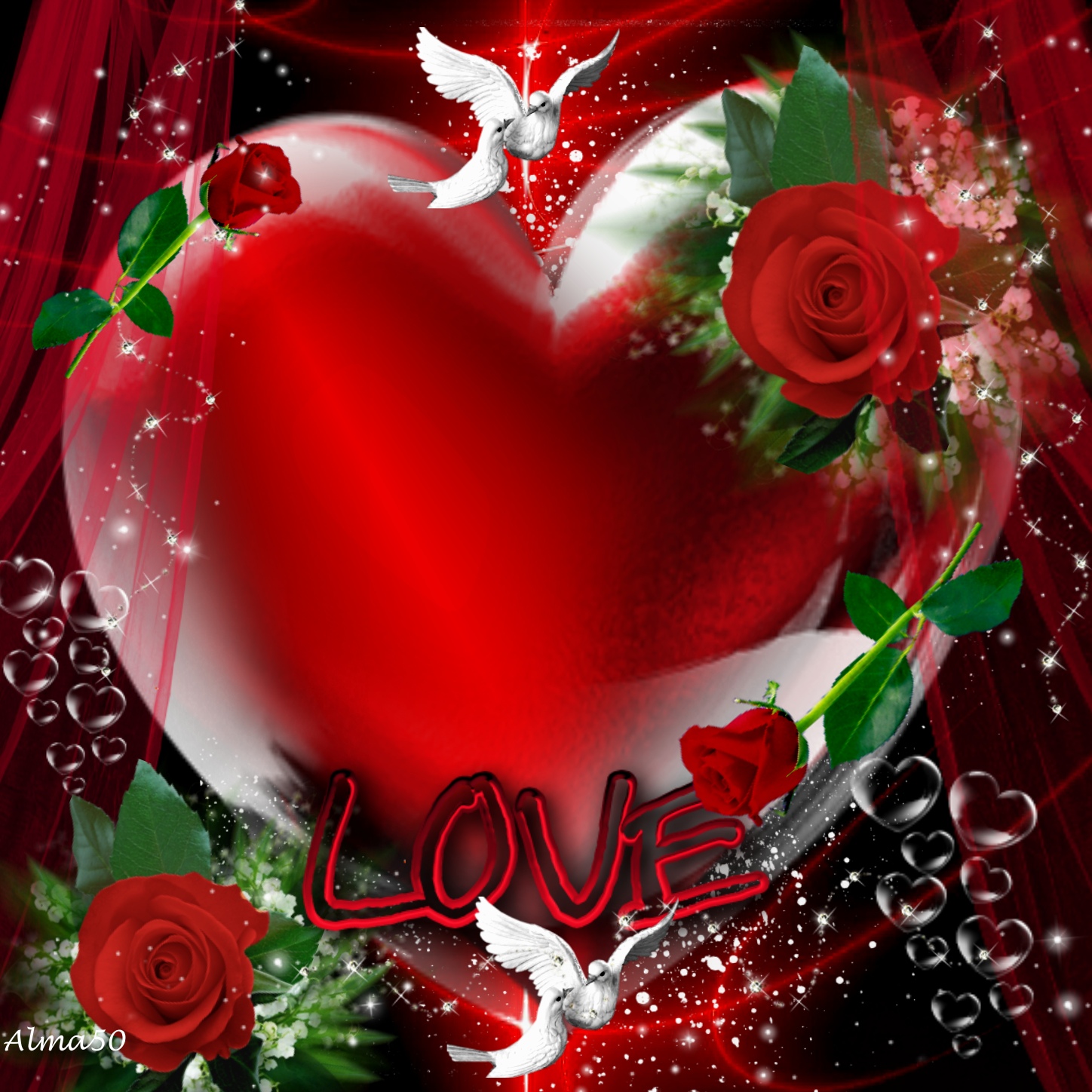 Imikimi Zo - I Love You Frames - Big Heart Alma50 i Love You - alma50