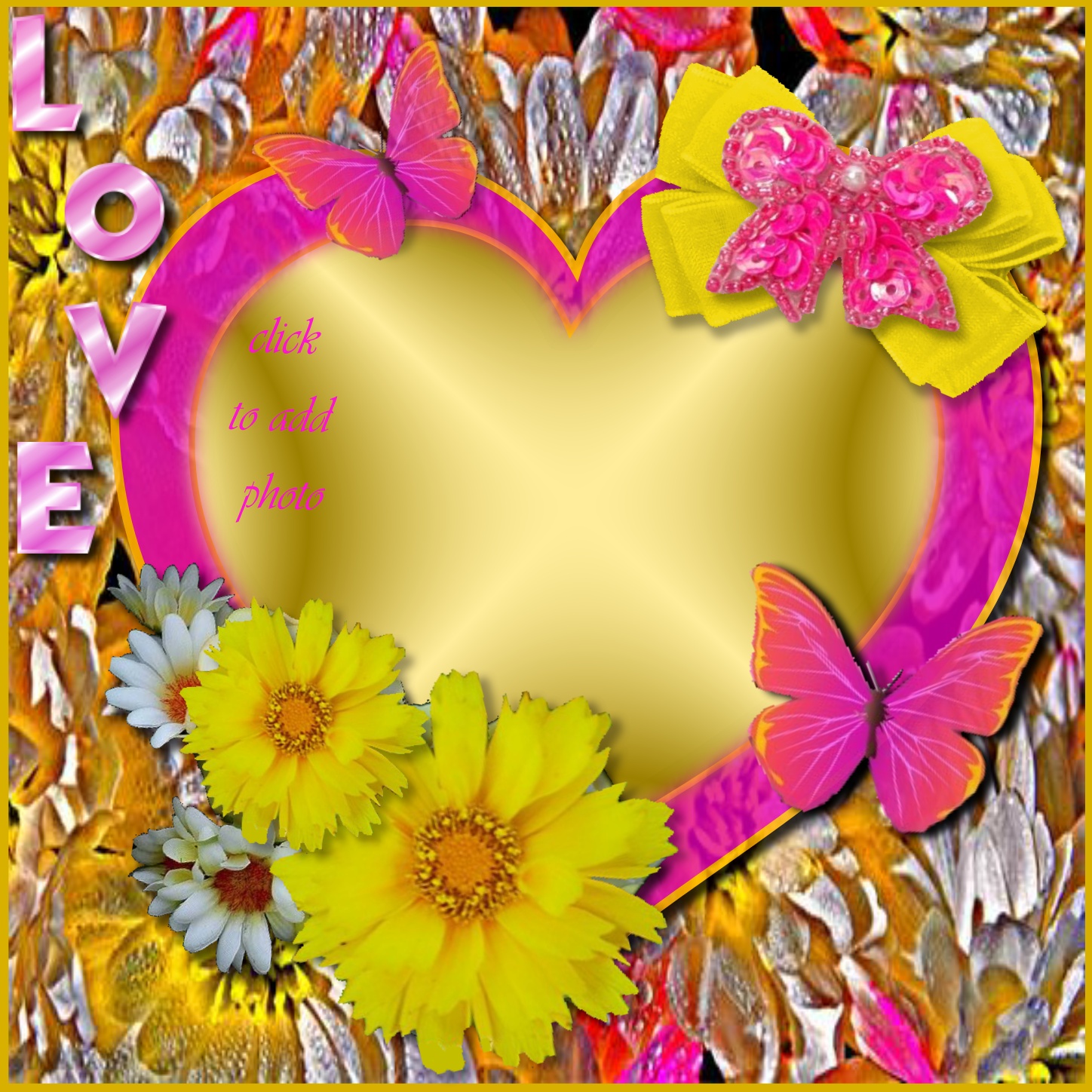 marialedesma1958's Girly Girl Frames 2012 May Yellow And Pink Heart