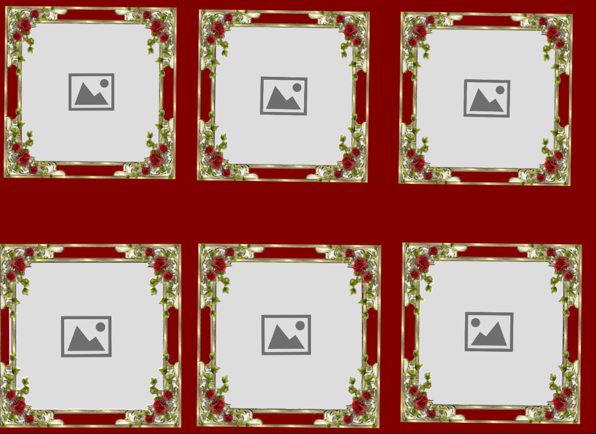 Imikimi Zo - # Multiple Frames # - 6 white with red roses