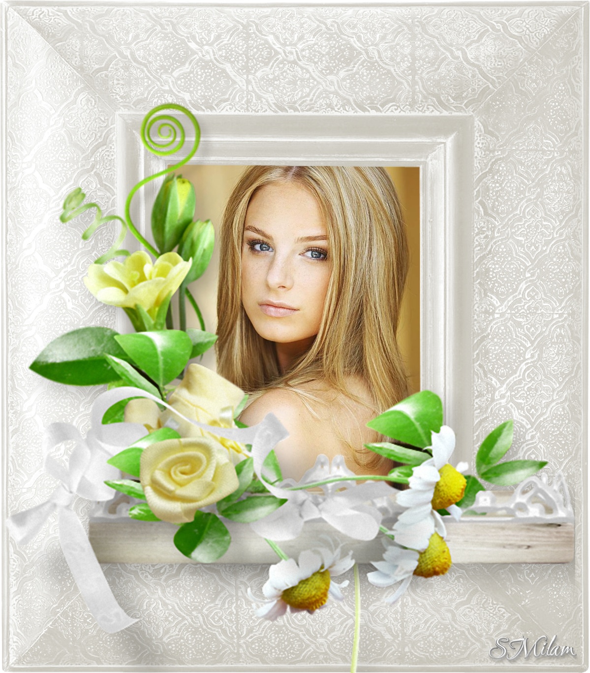 smilam's Picture Frames Frames 2021 Spring Glory Beautiful Frame Elegant White Frame