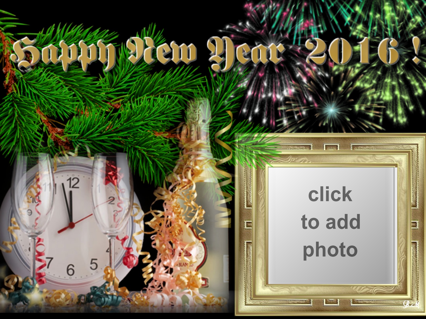 blanica's New Year's Eve Frames 2015 December 2016 Happy New Year