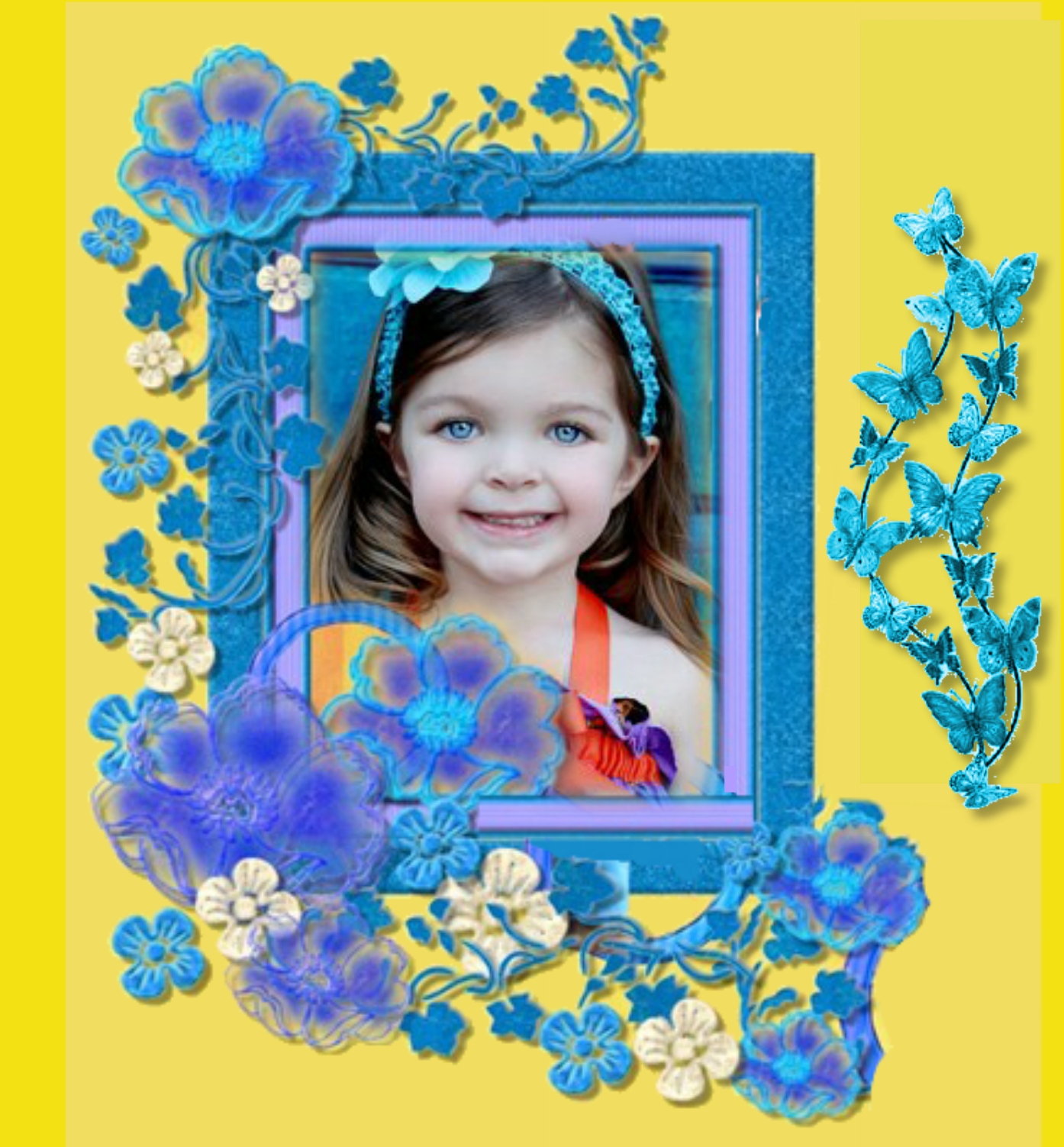 marialedesma1958's Girly Girl Frames 2012 May Turquoise Flowers