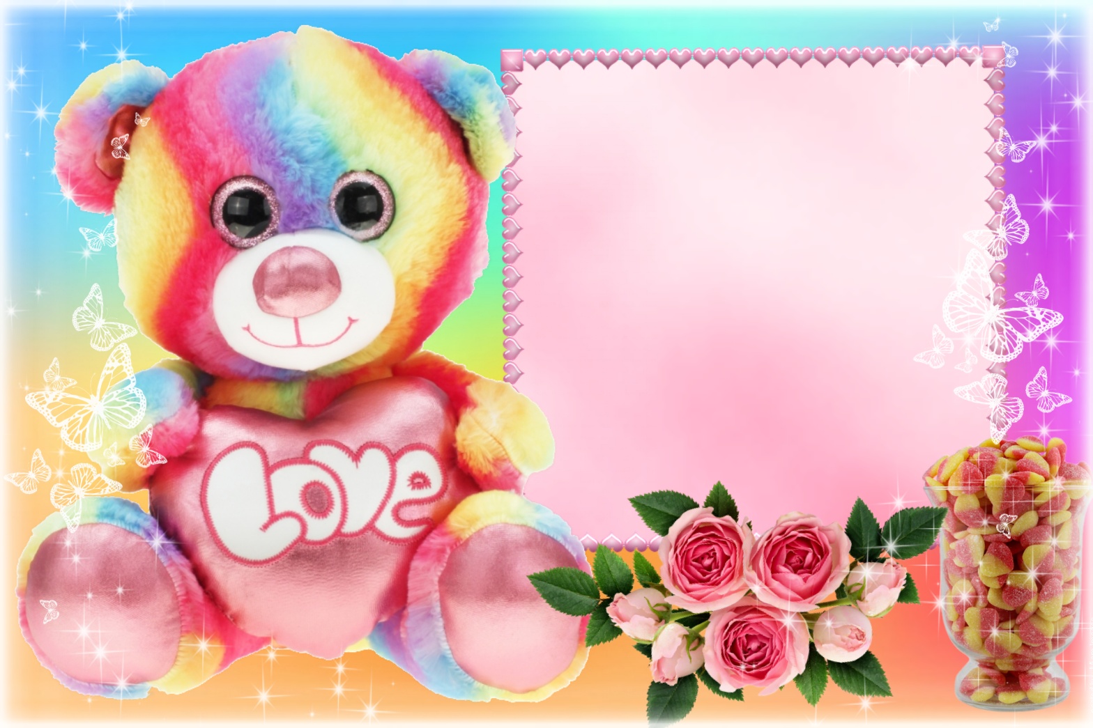 Sinnlich's Teddy Frames 2020 Teddy Sinnlich Colorful Love Roses