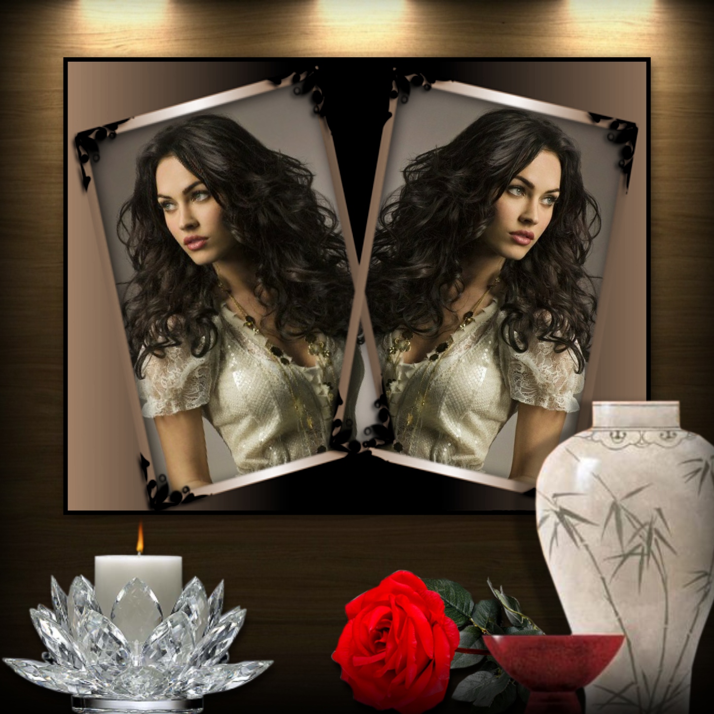 Elizabeth's PICTURE FRAMES 🖼 2/2 Picture Frames Candlelight Red Rose