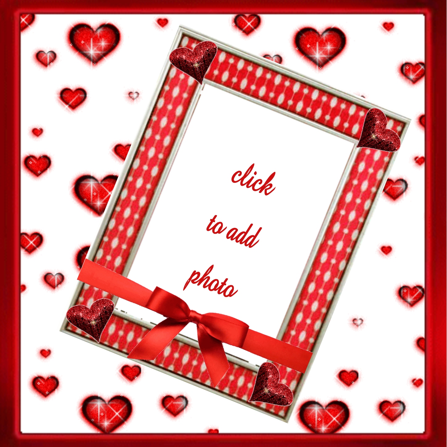 cappsmadness's Fun Frames 2009 March Sparkle Hearts & Ribbon Frame