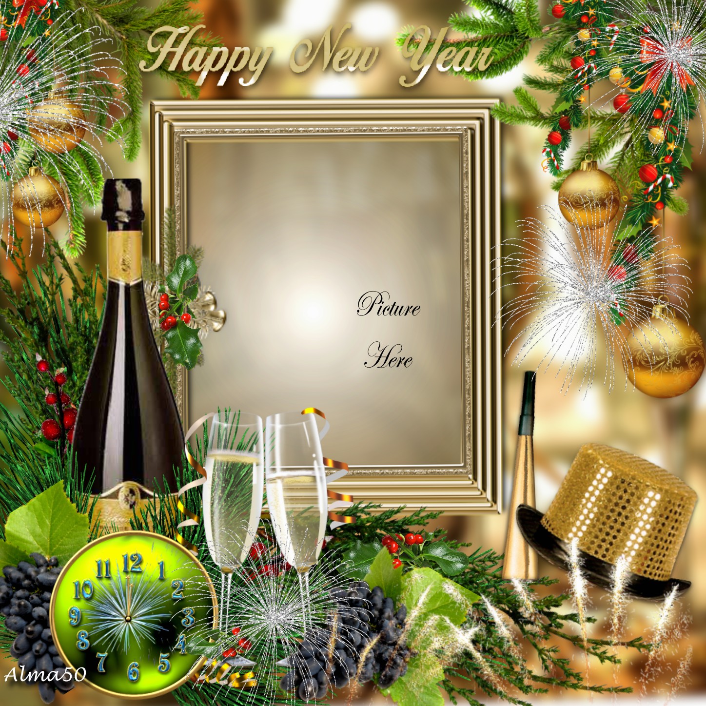 alma50's New Year's Eve Frames 2012 December Happy New Year Alma50