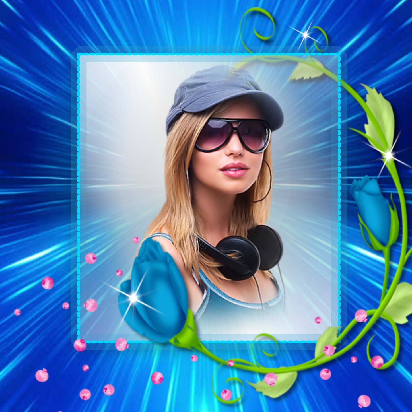 It'sMichelle's Fun Frames 2016 July Blue roses Horror02 fun Frames