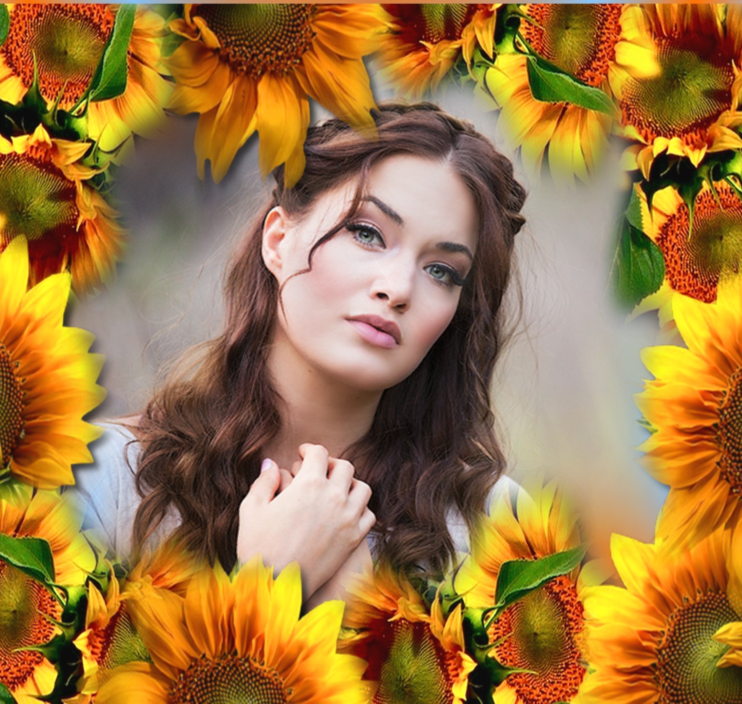 lissy's Face CutOut Frames 2017 October lissysunflowers frame Lissy005 face Cut Outs