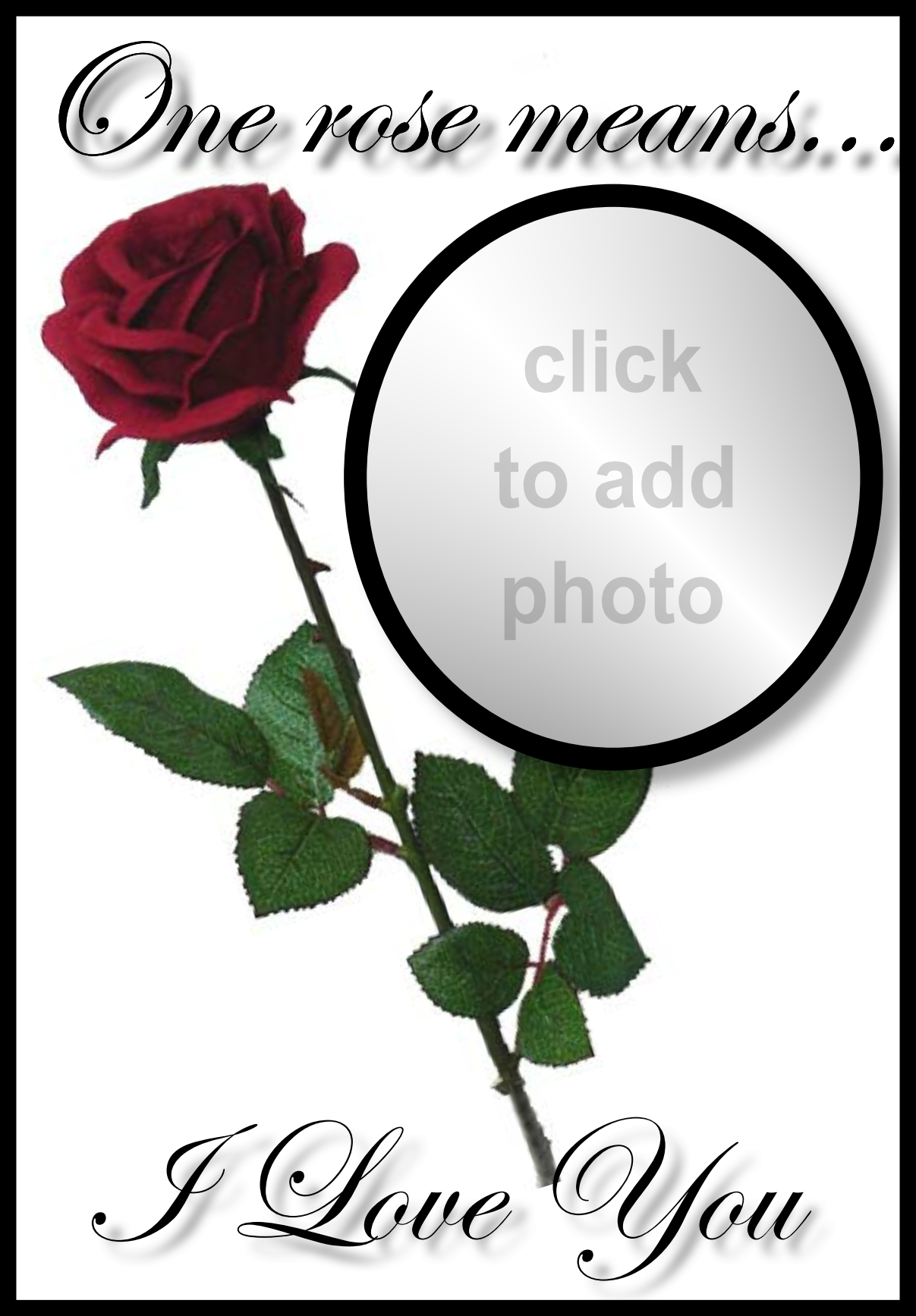 smilam's I Love You Frames One Rose Means, I Love You Red rose on