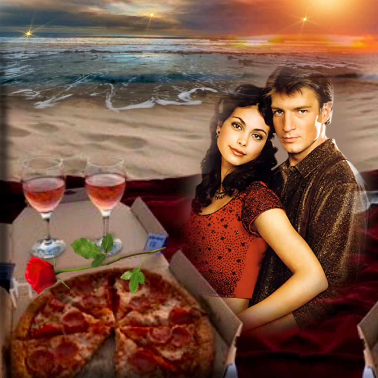 Wienie Coppen's Love romance couple pizza romance couple pizza romance