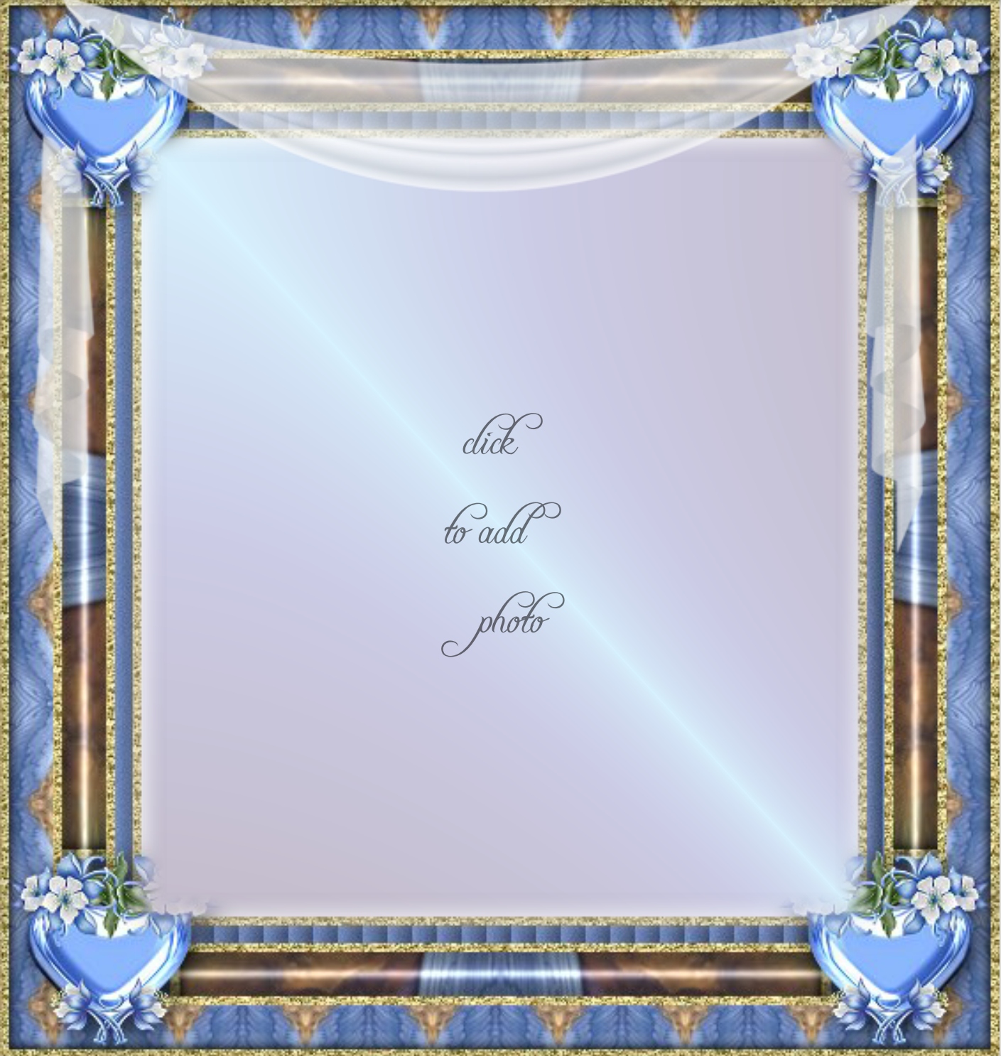 smilam's Picture Frames Kimi Frames Blue Hearts Photo Frame blue frame with blue heart