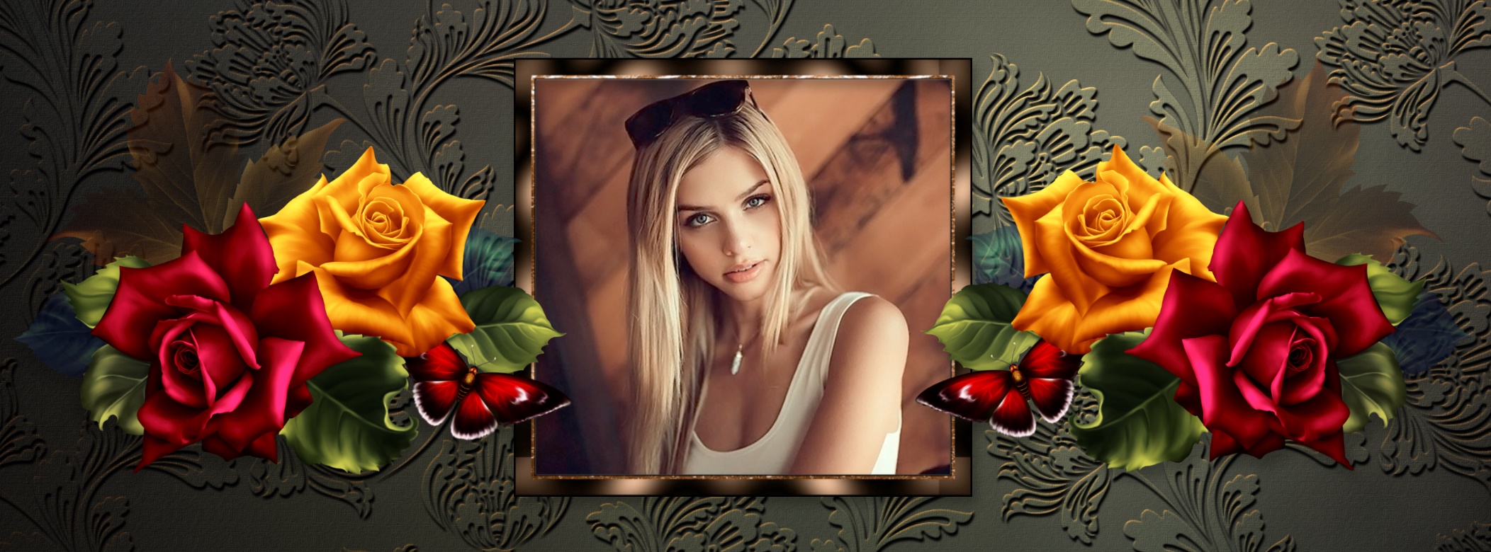 Elizabeth's FACEBOOK PROFILE COVER 🟦 Facebook Profile Cover Social Media Red Rose Facebook