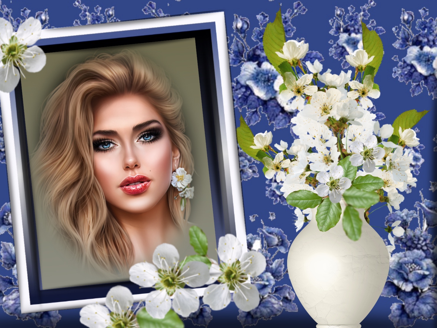 Wienie Coppen's Love romance flowers frame portrait flowers frame