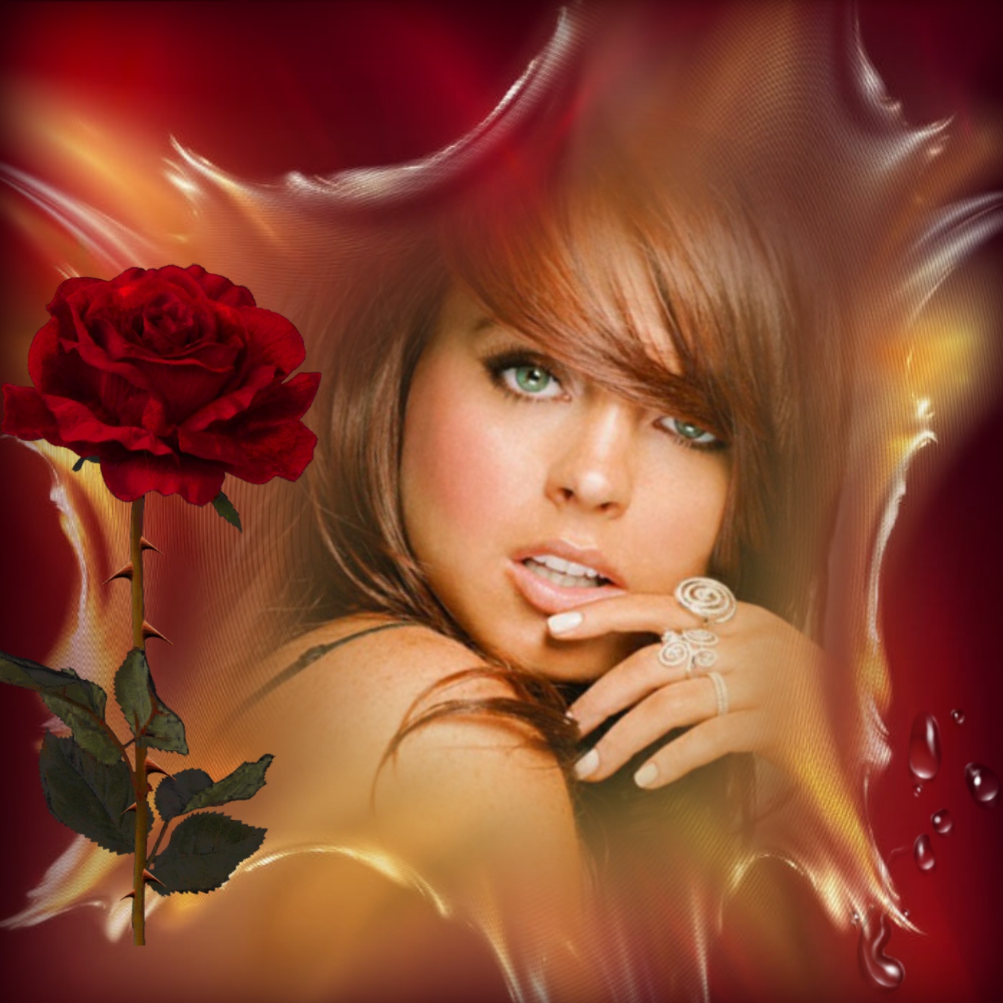 Elizabeth's ABSTRACT 🌌 2/3 Abstract Fun Frame Red Rose Elizabeth