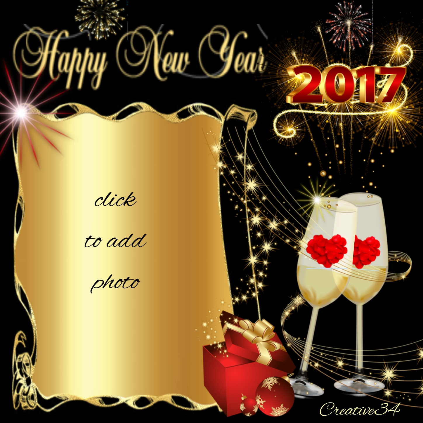 creative34's New Year's Eve Frames 2016 December Happy New Year