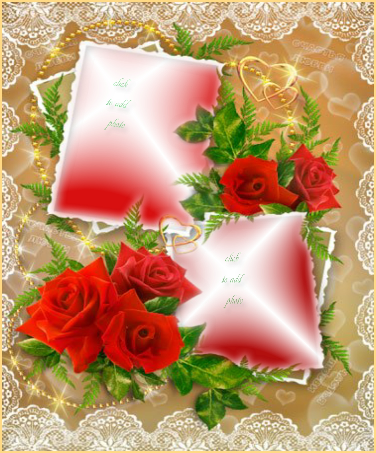 marialedesma1958's Picture Frames 2011 December Gold Hearts Red